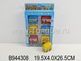 6PCS COLORED PULL BACK BUS